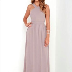 Lulu’s Air of Romance Taupe Formal Prom Maxi Dress